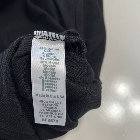 Michael Stars Guilia Ultra Rib Twist Front Ruched Side Cut Out Midi Dress Size L - Picture 9 of 10